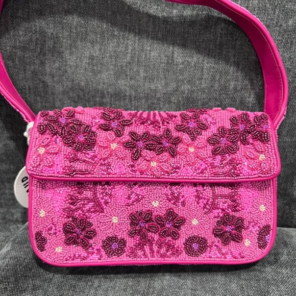 Staud Tommy Beaded Shoulder Bag Blossom Garden Party - Picture 5 of 12